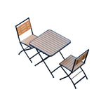 Modern Foldable Bistro Table – Wooden Top & Metal Frame