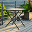 Modern Foldable Bistro Table – Wooden Top & Metal Frame