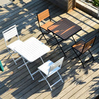 Modern Foldable Bistro Table – Wooden Top & Metal Frame