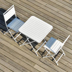Modern Foldable Bistro Table – Wooden Top & Metal Frame