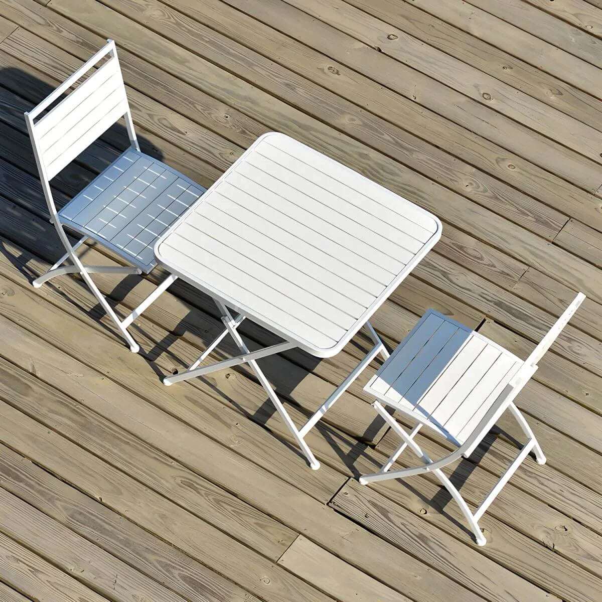 Modern Foldable Bistro Table – Wooden Top & Metal Frame