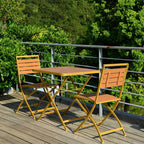 Modern Foldable Bistro Table – Wooden Top & Metal Frame
