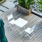 Modern Foldable Bistro Table – Wooden Top & Metal Frame