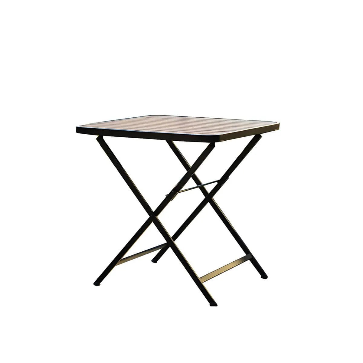 Modern Foldable Bistro Table – Wooden Top & Metal Frame