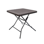 Modern Foldable Camping Table with Wood-Grain Plastic Top