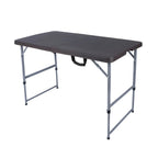 Modern Foldable Camping Table with Wood-Grain Plastic Top