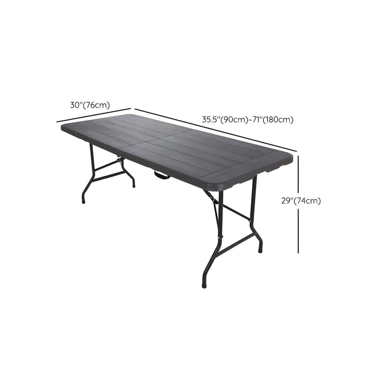 Modern Foldable Camping Table with Wood-Grain Plastic Top Dimensions
