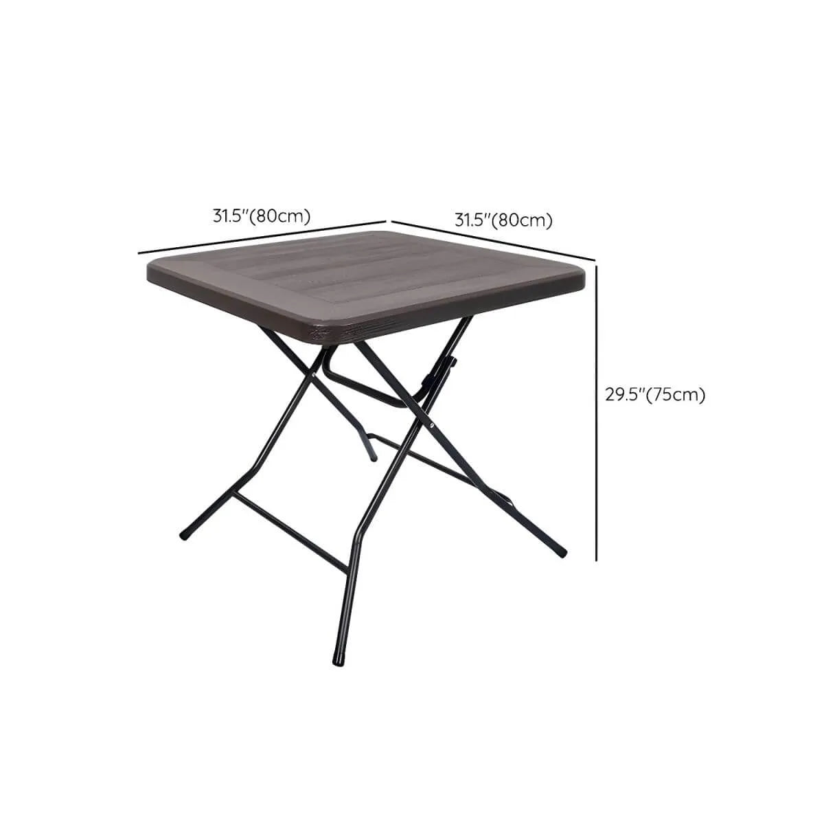 Modern Foldable Camping Table with Wood-Grain Plastic Top Dimensions