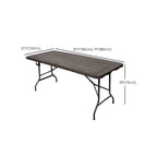 Modern Foldable Camping Table with Wood-Grain Plastic Top Dimensions