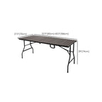 Modern Foldable Camping Table with Wood-Grain Plastic Top Dimensions