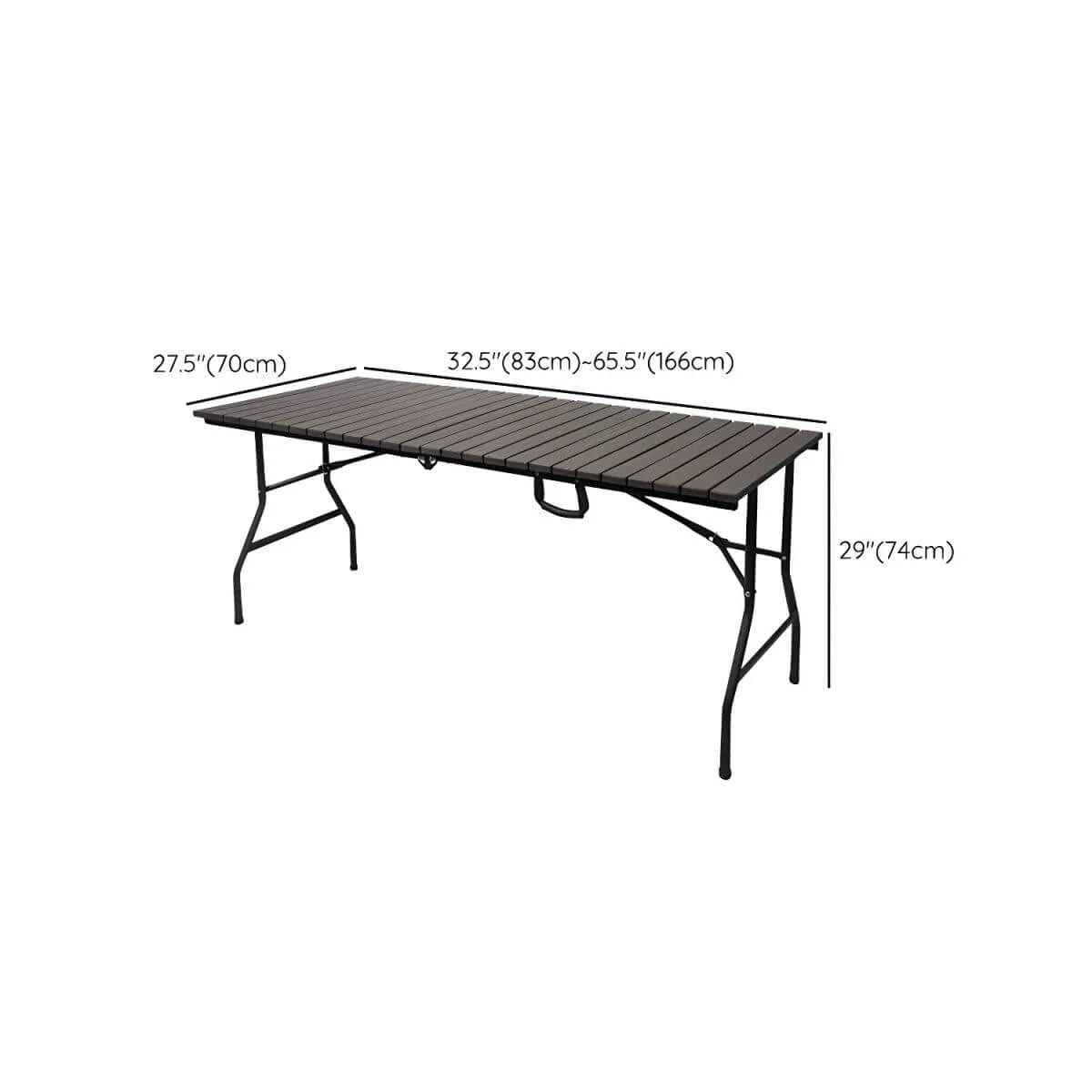 Modern Foldable Camping Table with Wood-Grain Plastic Top Dimensions