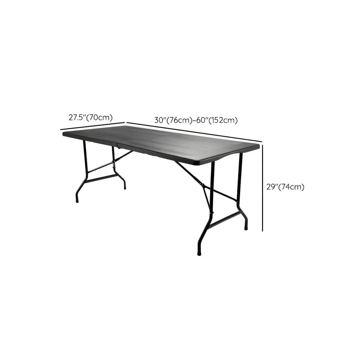 Modern Foldable Camping Table with Wood-Grain Plastic Top Dimensions