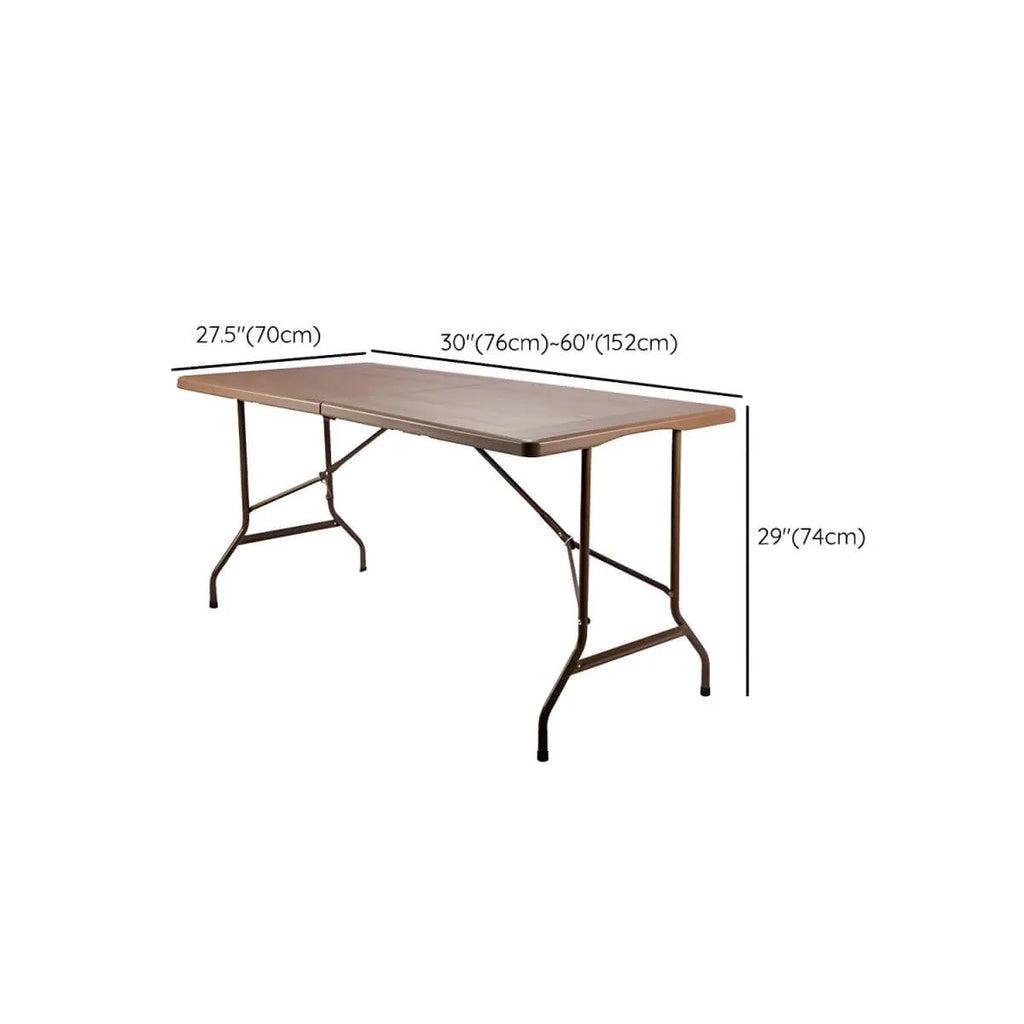Modern Foldable Camping Table with Wood-Grain Plastic Top Dimensions