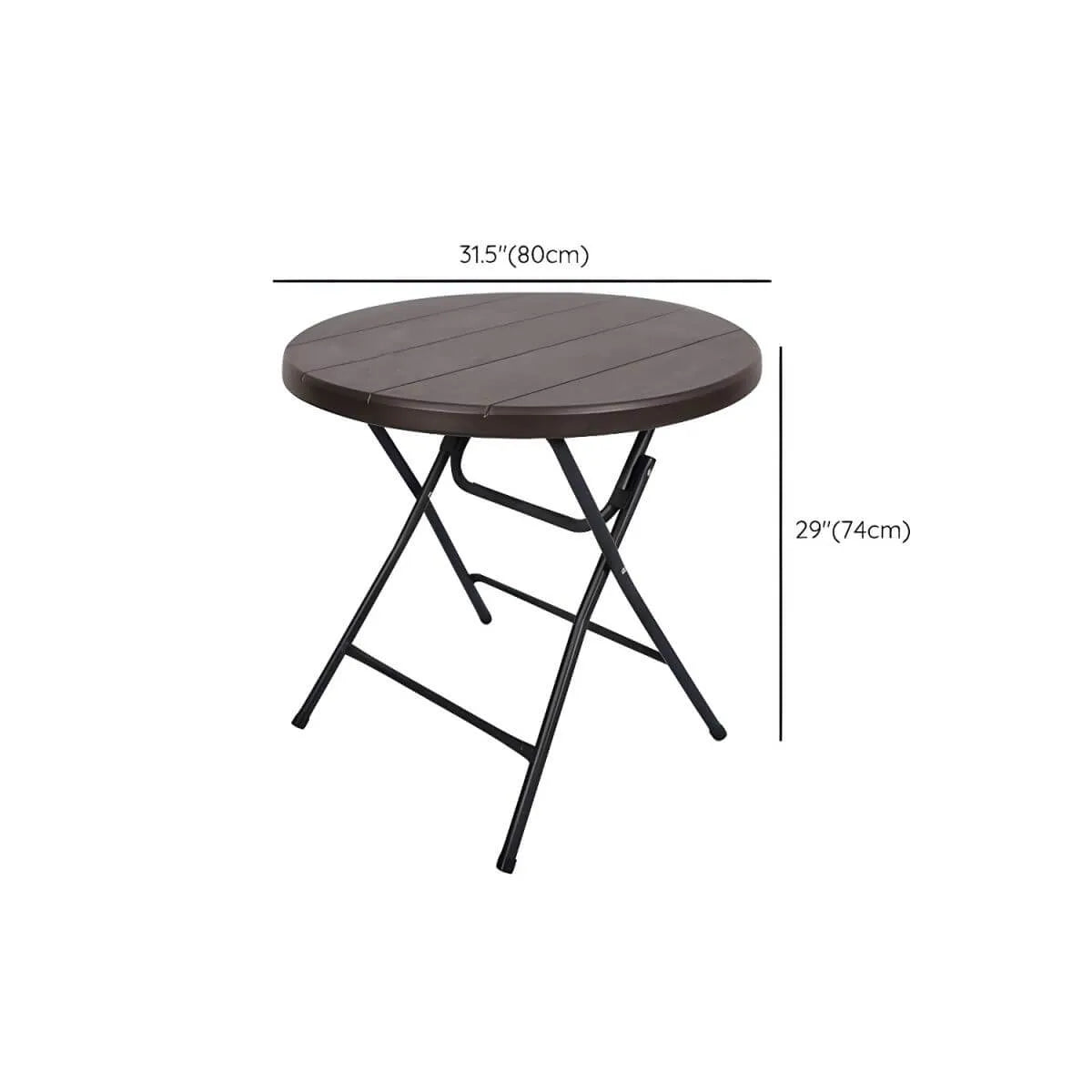 Modern Foldable Camping Table with Wood-Grain Plastic Top Dimensions