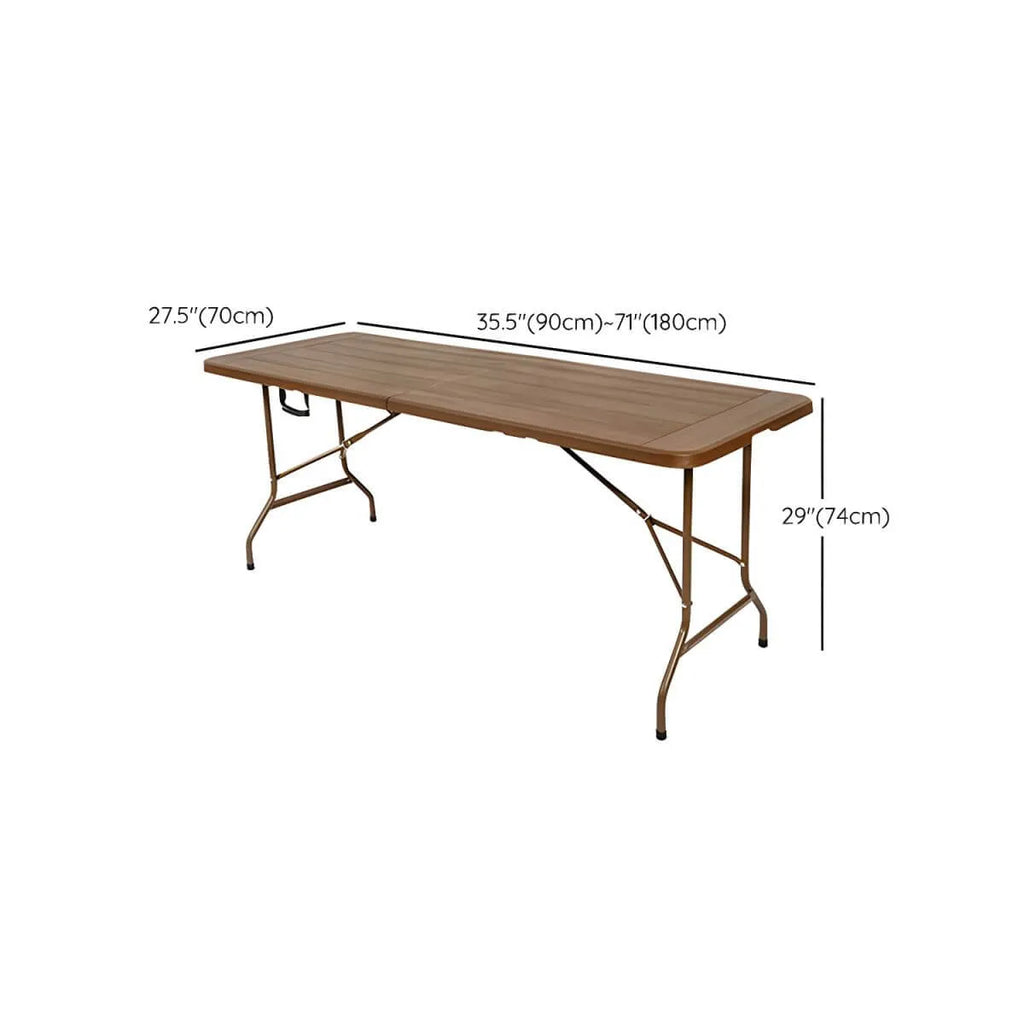 Modern Foldable Camping Table with Wood-Grain Plastic Top Dimensions
