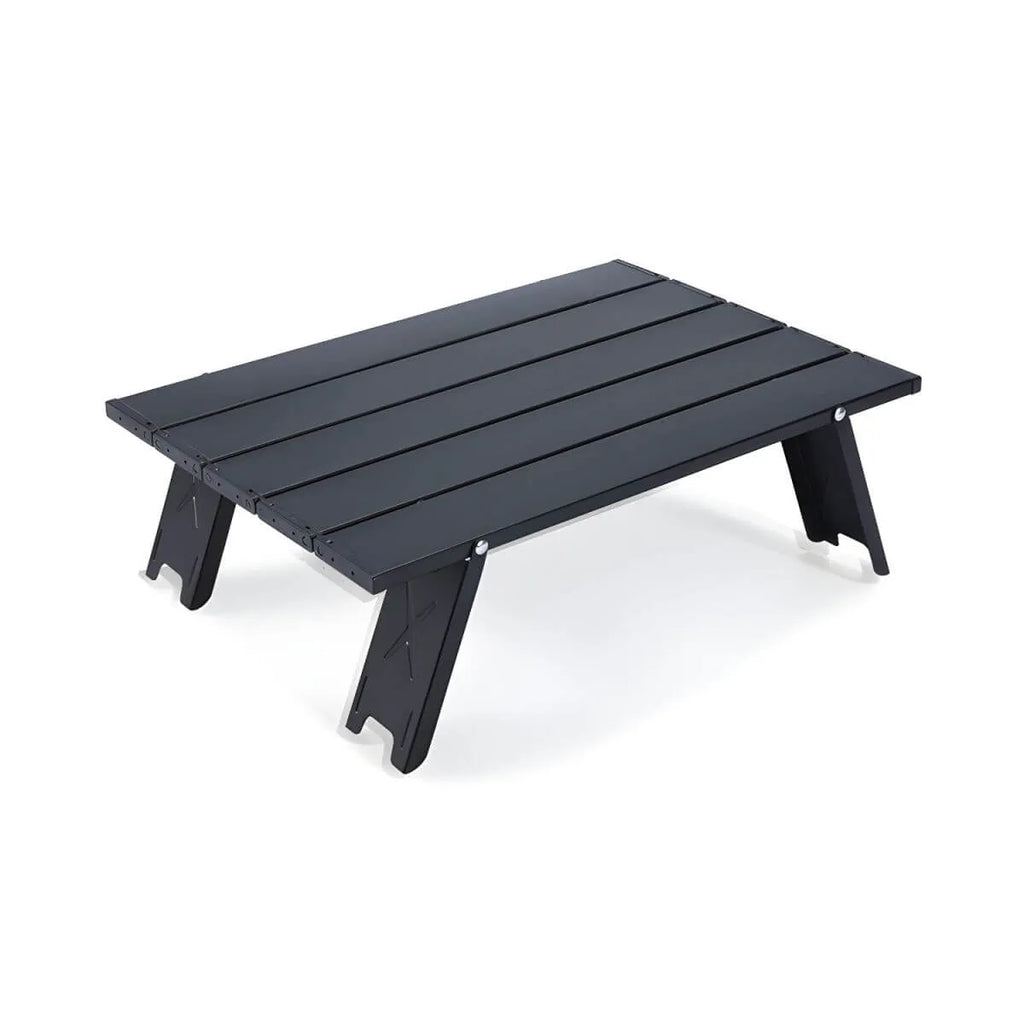 Modern Foldable Metal Coffee Table – Black Top with Red Frame