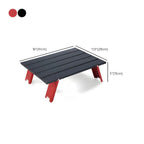 Modern Foldable Metal Coffee Table – Black Top with Red Frame Dimensions
