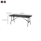 Modern Foldable Metal Patio Dining Table with Wicker-Texture Top Dimensions