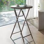 Modern Foldable Metal Round Bar Table – Outdoor & Patio
