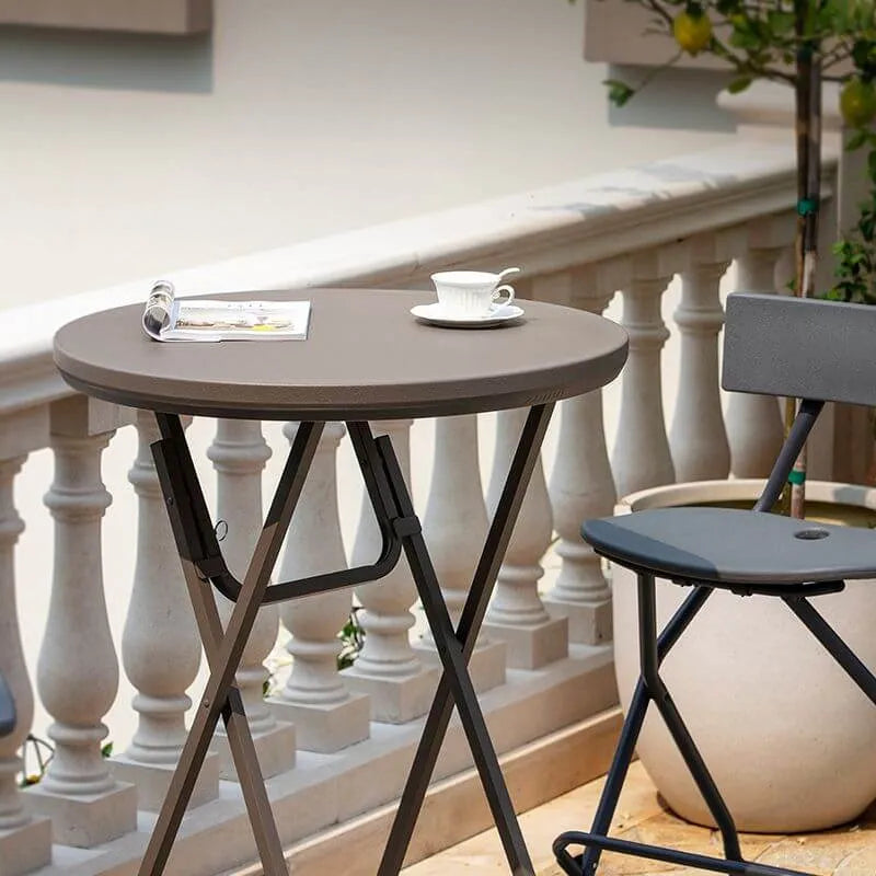 Modern Foldable Metal Round Bar Table – Outdoor & Patio Image secondaire du produit
