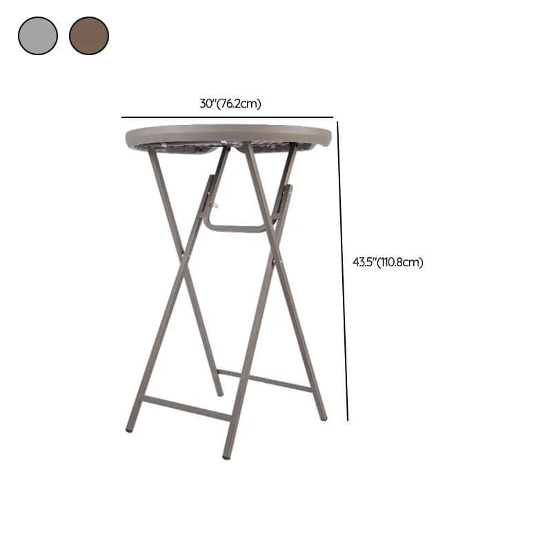 Modern Foldable Metal Round Bar Table – Outdoor & Patio Dimensions