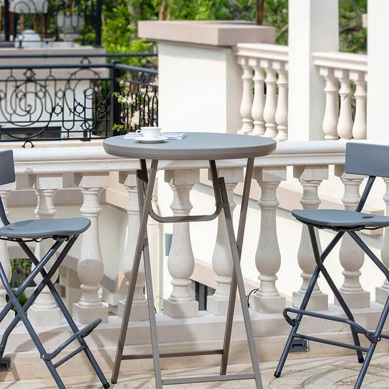 Modern Foldable Metal Round Bar Table – Outdoor & Patio Main Product Image Image principale du produit