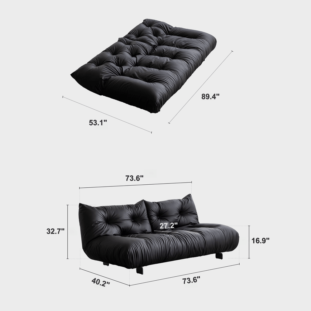Modern Foldable Sofa Bed with Adjustable Backrest Dimensions