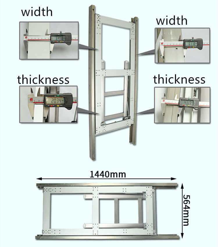 Modern Foldable Table Mechanism Kit, Space-Saving Metal