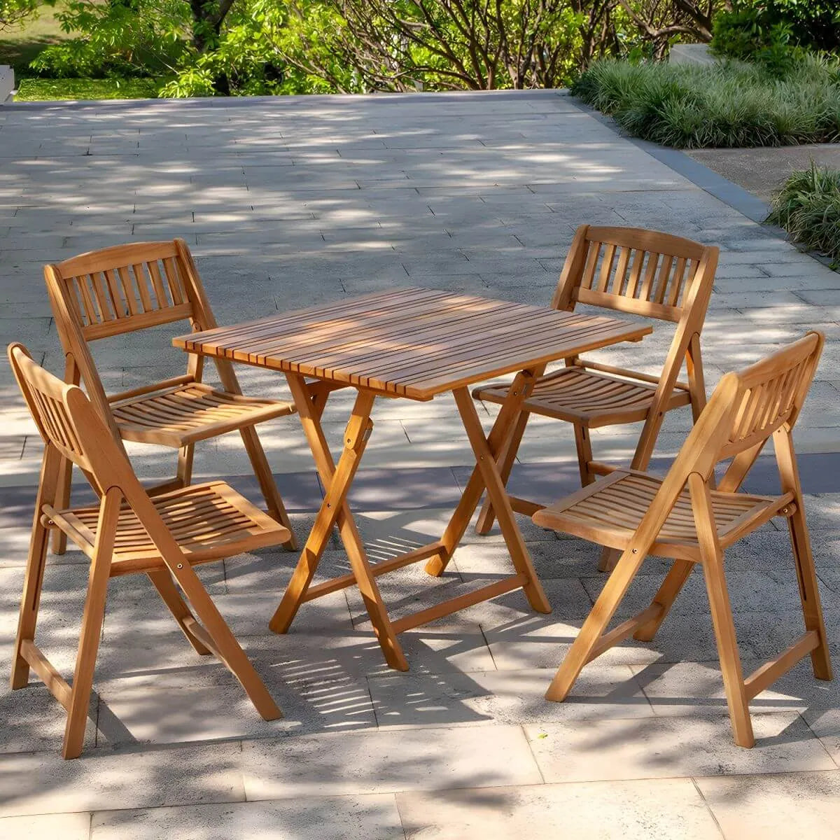 Modern Foldable Teak Wood Outdoor Coffee Table