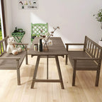 Modern Foldable Wood Dining Table – Medium Brown Fir Outdoor Patio Table