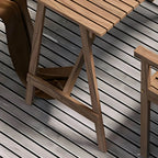 Modern Foldable Wood Dining Table – Medium Brown Fir Outdoor Patio Table