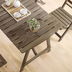 Modern Foldable Wood Dining Table – Medium Brown Fir Outdoor Patio Table