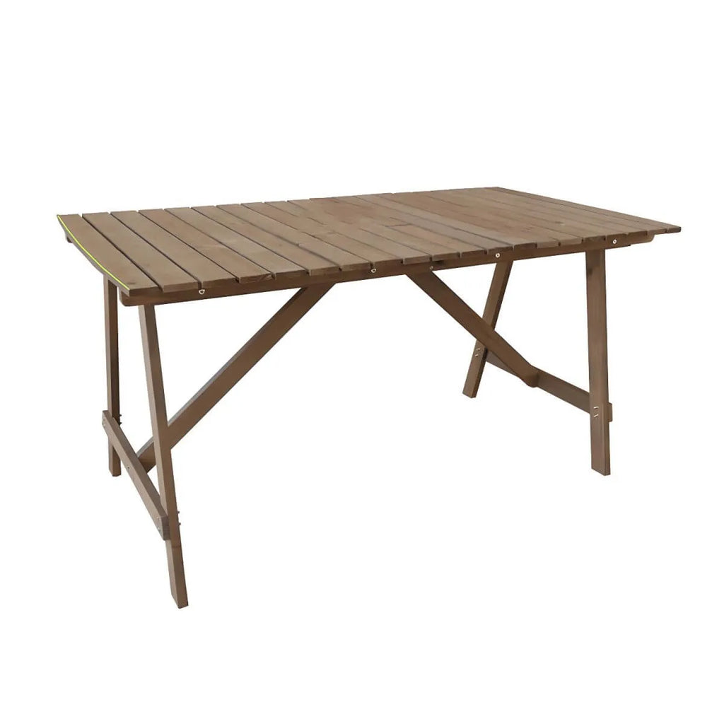 Modern Foldable Wood Dining Table – Medium Brown Fir Outdoor Patio Table