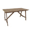 Modern Foldable Wood Dining Table – Medium Brown Fir Outdoor Patio Table