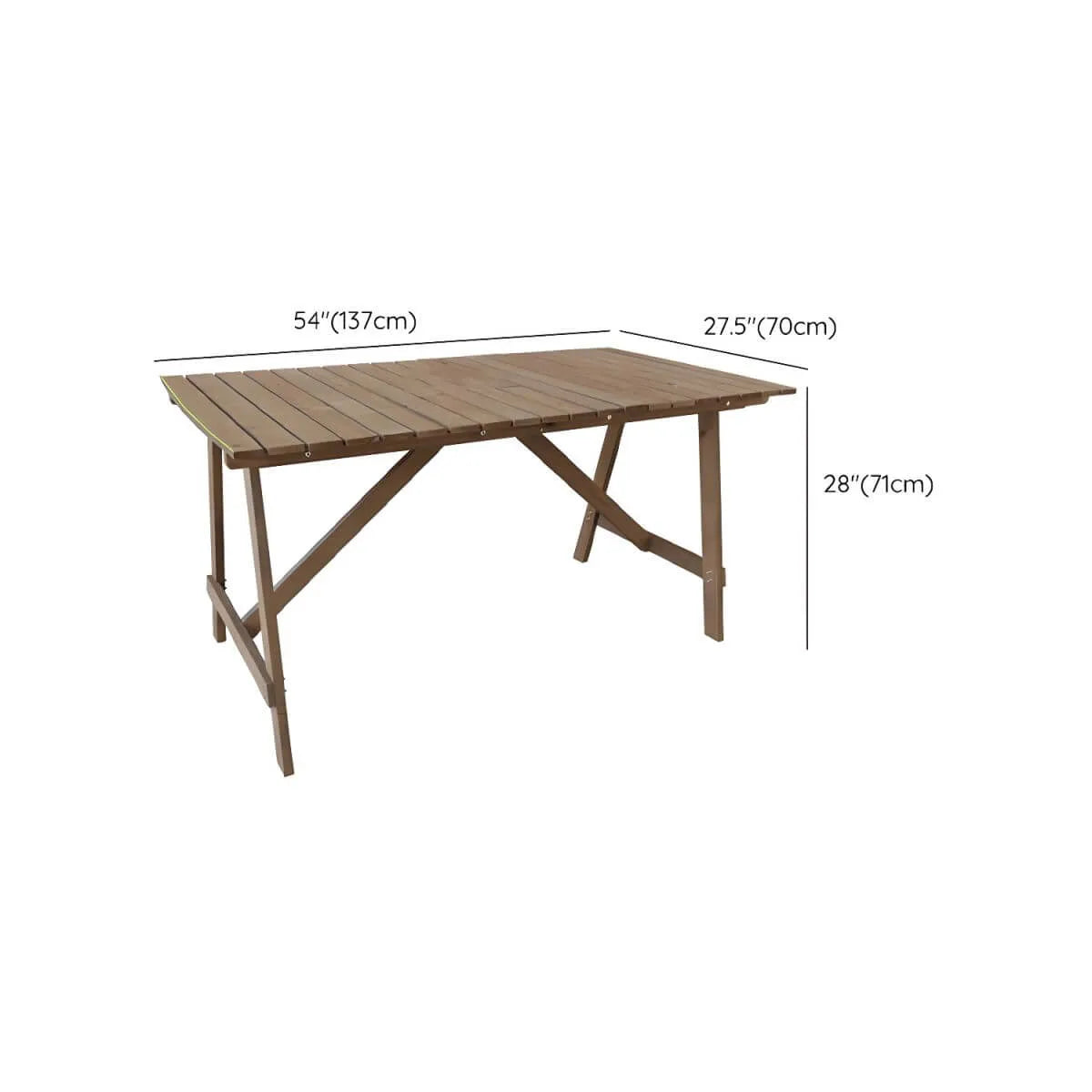 Modern Foldable Wood Dining Table – Medium Brown Fir Outdoor Patio Table Dimensions