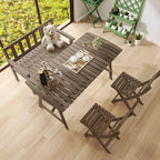 Modern Foldable Wood Dining Table – Medium Brown Fir Outdoor Patio Table Main Product Image