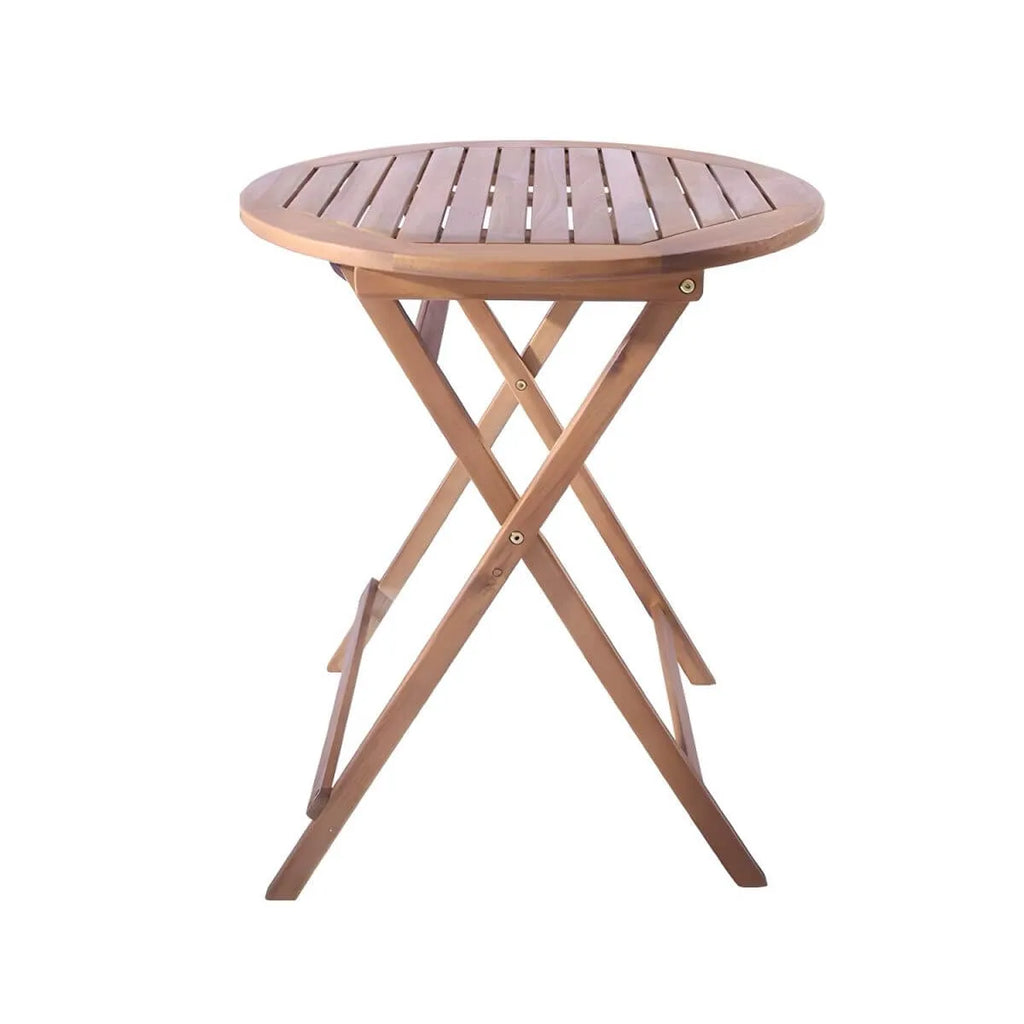 Modern Foldable Wooden Outdoor Dining Table – Brown Round & Square