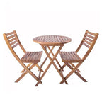 Modern Foldable Wooden Outdoor Dining Table – Brown Round & Square