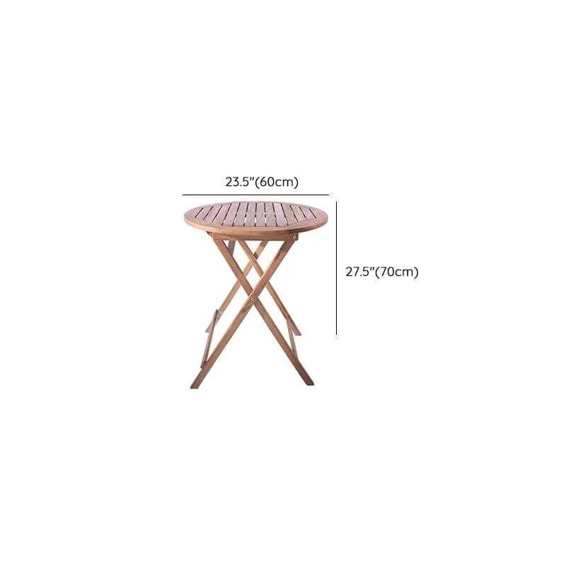 Modern Foldable Wooden Outdoor Dining Table – Brown Round & Square Dimensions