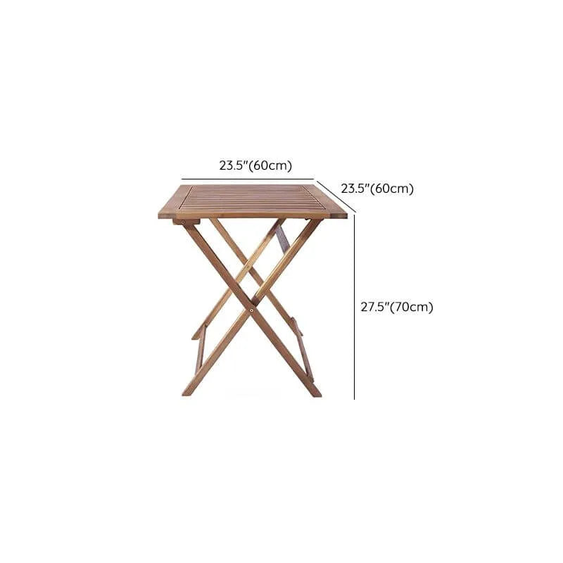 Modern Foldable Wooden Outdoor Dining Table – Brown Round & Square Dimensions