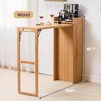 Modern Folding High Bar Table with Storage for Small Spaces