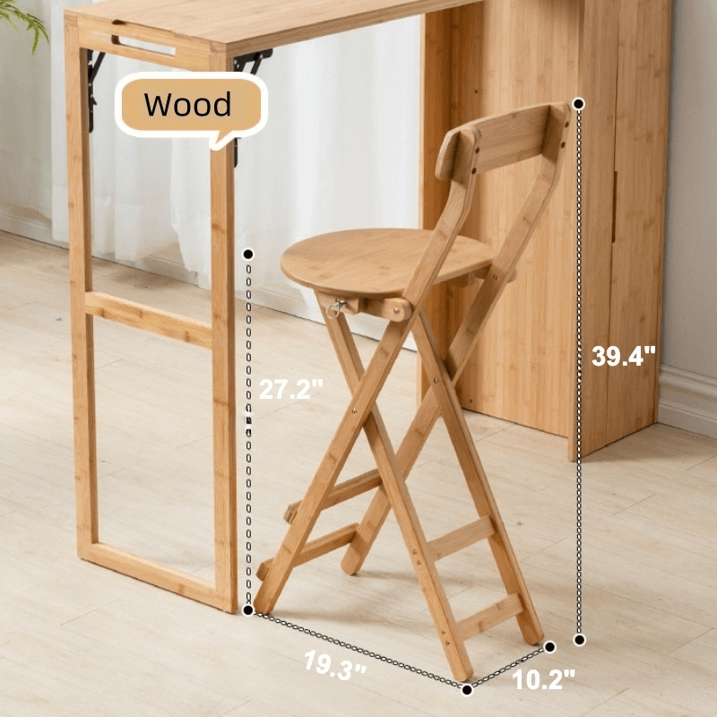 Modern Folding High Bar Table with Storage for Small Spaces