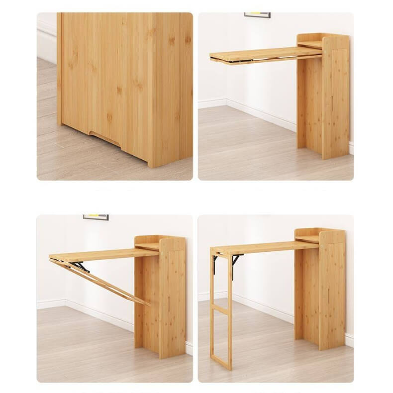 Modern Folding High Bar Table with Storage for Small Spaces
