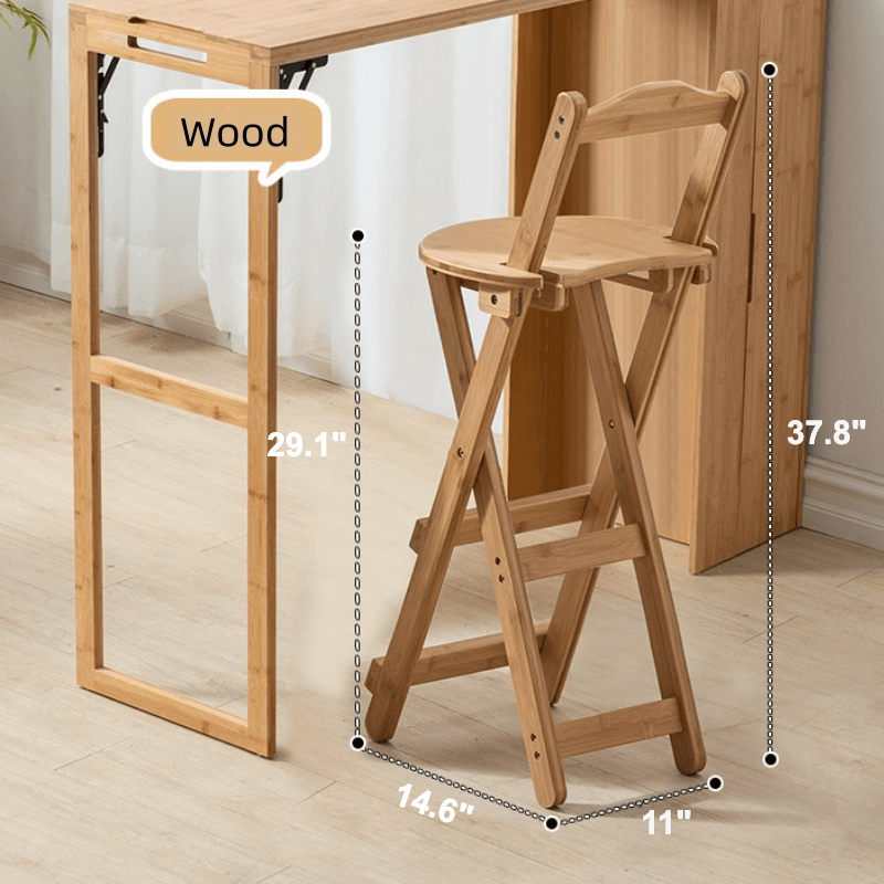 Modern Folding High Bar Table with Storage for Small Spaces