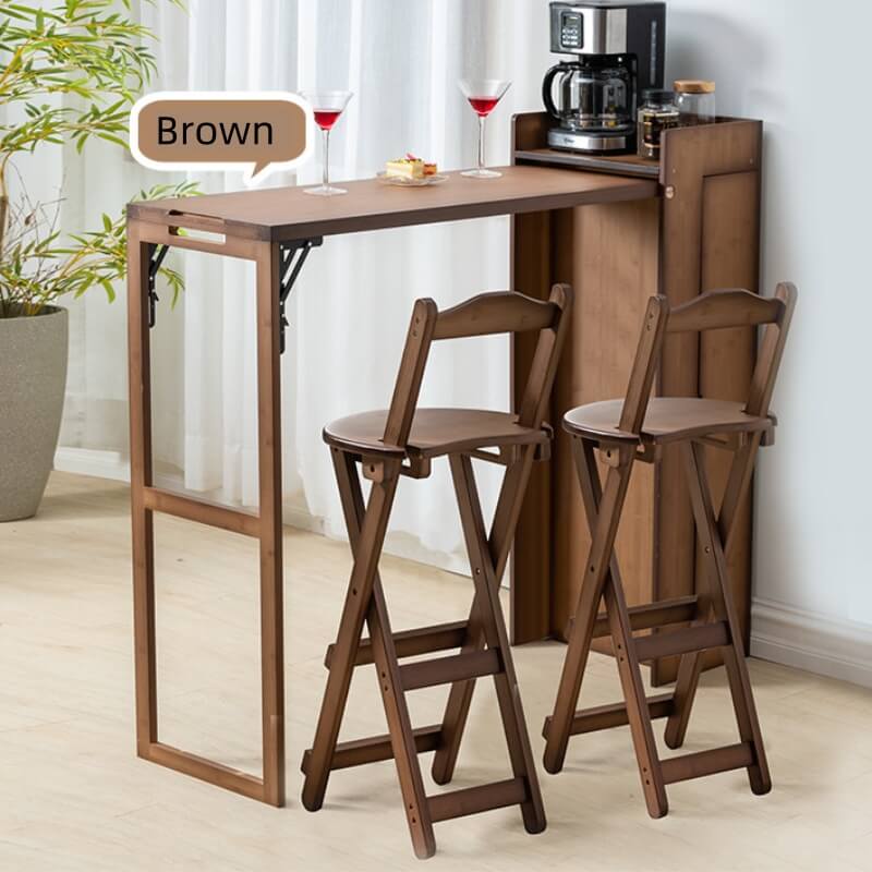 Modern Folding High Bar Table with Storage for Small Spaces