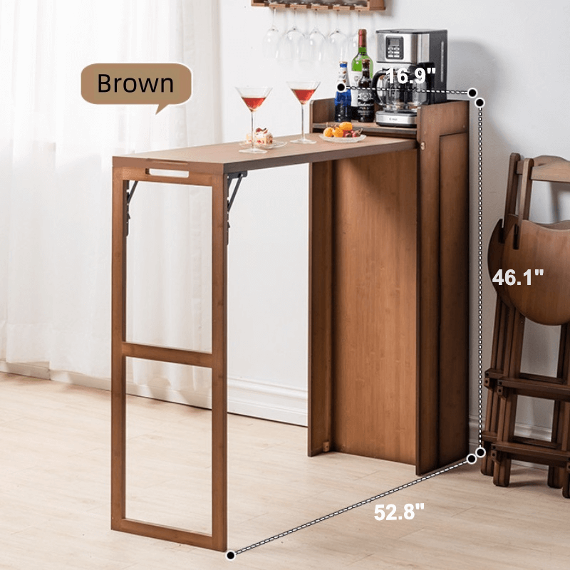 Modern Folding High Bar Table with Storage for Small Spaces