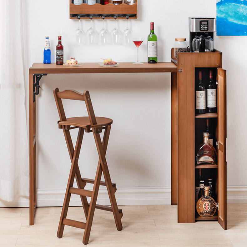 Modern Folding High Bar Table with Storage for Small Spaces Main Product Image