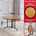 Modern Folding Table, Light Yellow, Space-Saving Design