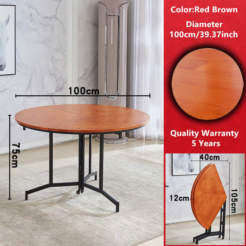 Modern Folding Table, Light Yellow, Space-Saving Design