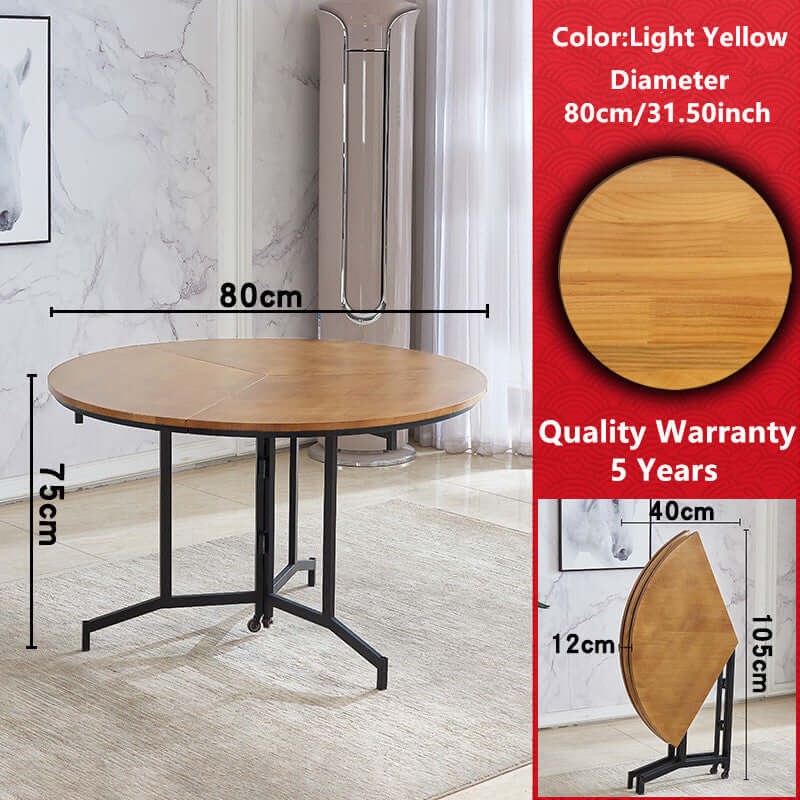Modern Folding Table, Light Yellow, Space-Saving Design